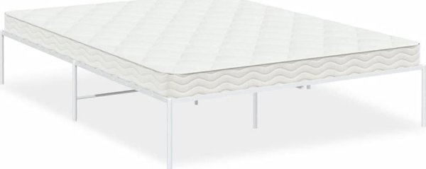 vidaXL Μεταλλικός σκελετός κρεβατιού, λευκός, 160x200 εκ.