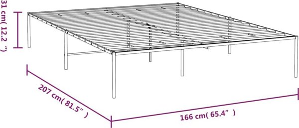 vidaXL Μεταλλικός σκελετός κρεβατιού, λευκός, 160x200 εκ.