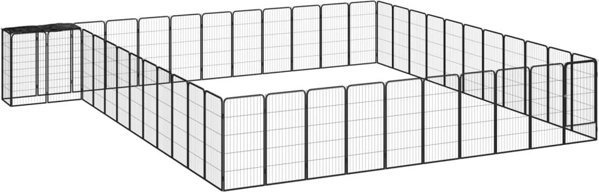 vidaXL vidaXL Kojec dla psa, 46 paneli, czarny, 50x100 cm, stal