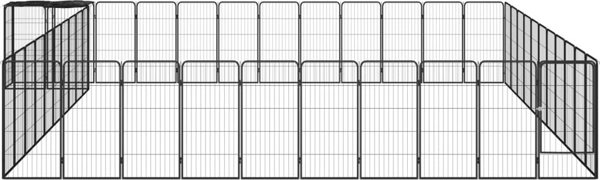 vidaXL vidaXL Kojec dla psa, 46 paneli, czarny, 50x100 cm, stal