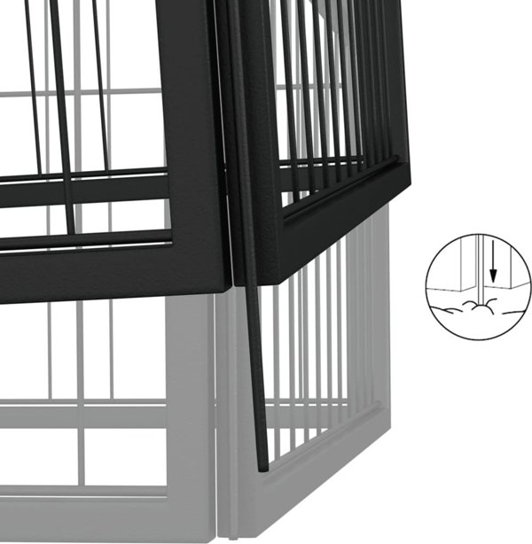 vidaXL vidaXL Kojec dla psa, 46 paneli, czarny, 50x100 cm, stal