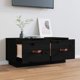 vidaXL vidaXL Szafka pod TV, czarna, 80x34x35 cm, lite drewno sosnowe