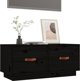vidaXL vidaXL Szafka pod TV, czarna, 80x34x35 cm, lite drewno sosnowe