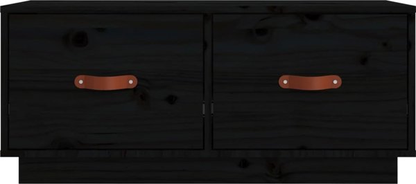 vidaXL vidaXL Szafka pod TV, czarna, 80x34x35 cm, lite drewno sosnowe