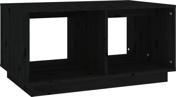 vidaXL vidaXL Stolik kawowy, czarny, 80x50x40 cm, lite drewno sosnowe