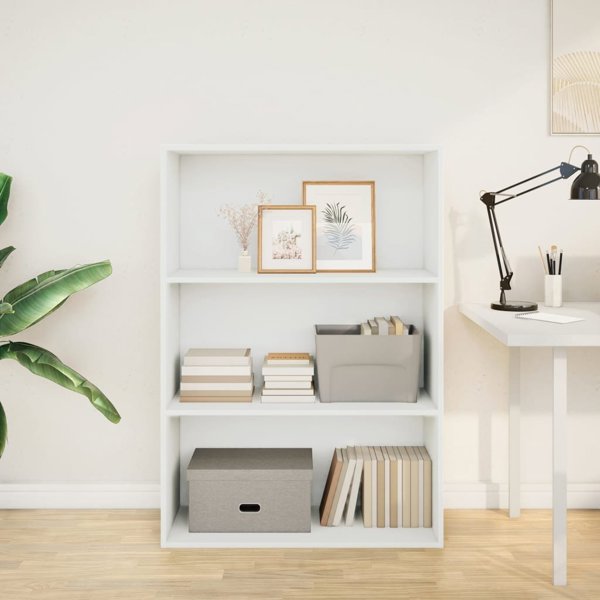 vidaXL Βιβλιοθήκη, λευκή, 80x30x114 cm, υλικό από ξύλο μοριοσανίδας