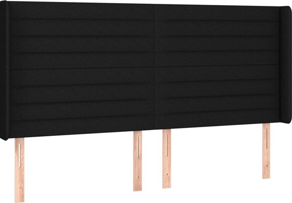 vidaXL Μαξιλάρι Κεφαλής Uszak, μαύρο, 183x16x118/128 εκ., ύφασμα