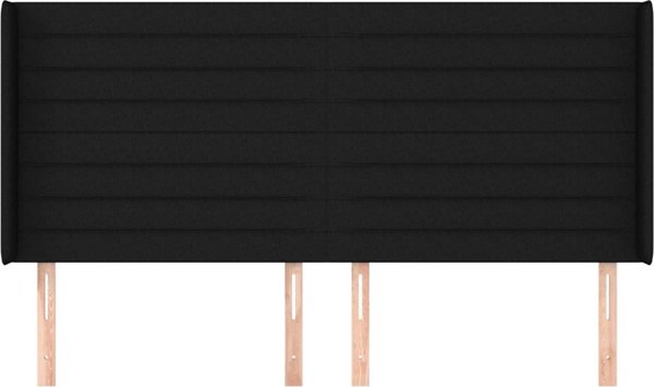 vidaXL Μαξιλάρι Κεφαλής Uszak, μαύρο, 183x16x118/128 εκ., ύφασμα