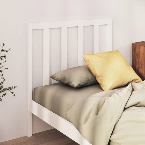 vidaXL κεφαλάρι κρεβατιού, λευκό, 95x4x100 εκ, συμπαγές πεύκο