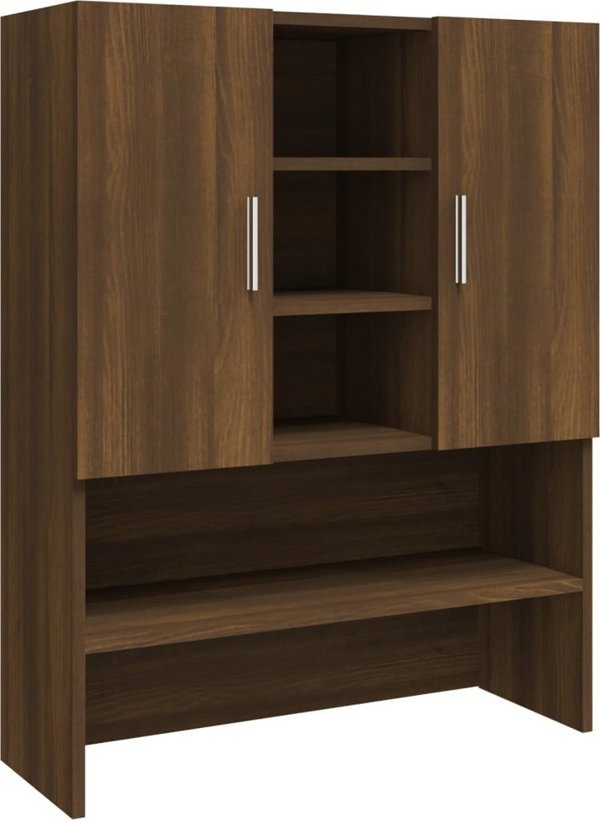 vidaXL Ντουλάπι για πλυντήριο, καφέ δρυς, 70,5x25,5x90 εκ