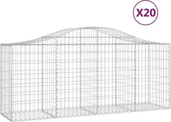 vidaXL Καλάθια γκαμπιόν 20 τεμ 200x50x80/100 cm γαλβανισμένο σίδερο