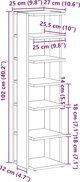 vidaXL Ντουλάπι Παπουτσιών, Μαύρη Δρυς, 25x27x102 εκ.