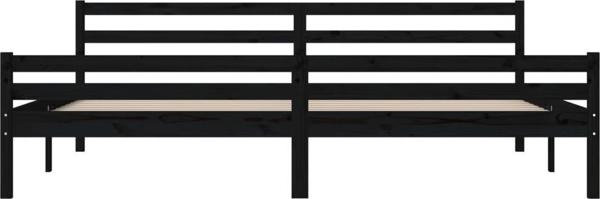 vidaXL Κρεβατιέρα από μασίφ ξύλο, μαύρη, 200x200 cm