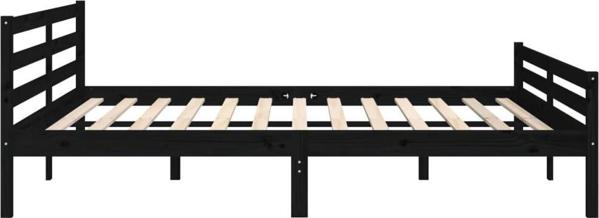 vidaXL Κρεβατιέρα από μασίφ ξύλο, μαύρη, 200x200 cm