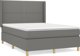 vidaXL Λιτώ 140x190 cm με στρώμα, σκούρο γκρι ύφασμα