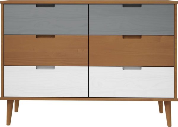 vidaXL Komoda, Καφέ, 113x40x80 εκ, Μασίφ Πεύκο