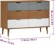 vidaXL Komoda, Καφέ, 113x40x80 εκ, Μασίφ Πεύκο