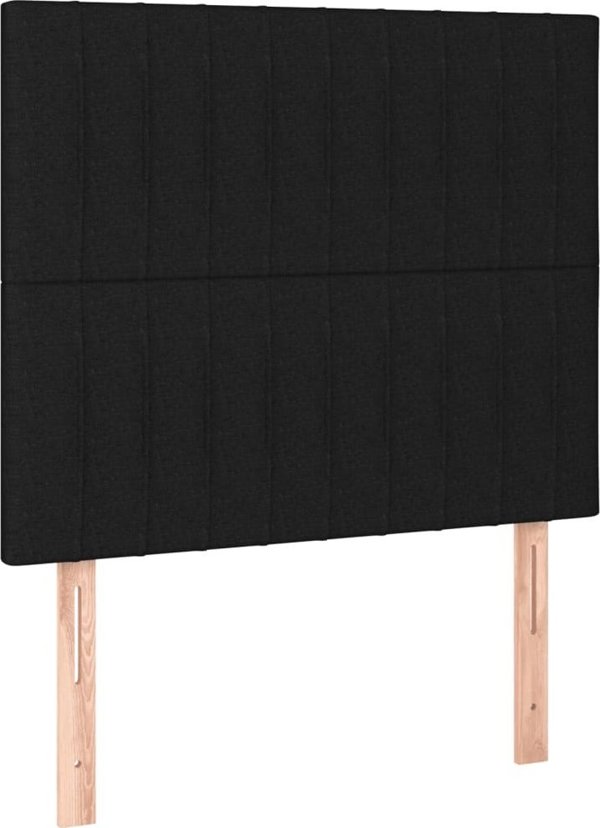 vidaXL Κρεβάτι kontynentalne με στρώμα, μαύρο, 80x200 εκ., ύφασμα