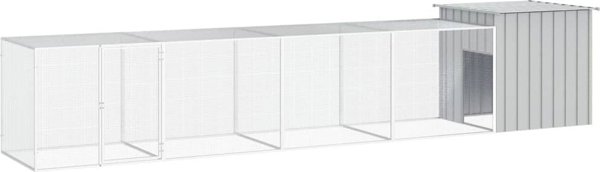 vidaXL Κλωβός για κοτόπουλα, γκρίζος, 500x91x100 cm, ατσάλι