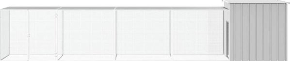 vidaXL Κλωβός για κοτόπουλα, γκρίζος, 500x91x100 cm, ατσάλι