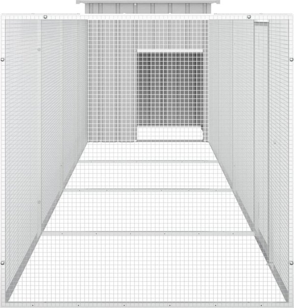 vidaXL Κλωβός για κοτόπουλα, γκρίζος, 500x91x100 cm, ατσάλι