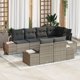 vidaXL Sofa 7-osobowa ogrodowa z poduszkami Szary Poli Rattan