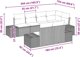 vidaXL Sofa 7-osobowa ogrodowa z poduszkami Szary Poli Rattan