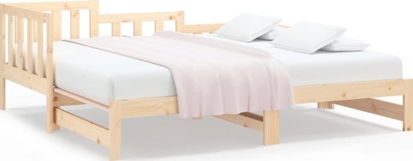 Επεκτεινόμενο κρεβάτι vidaXL, 2x(90x200) cm, συμπαγές ξύλο πεύκου