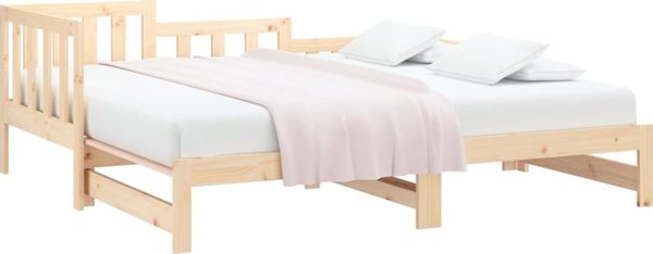 Επεκτεινόμενο κρεβάτι vidaXL, 2x(90x200) cm, συμπαγές ξύλο πεύκου