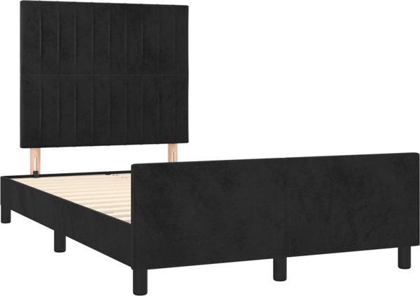 vidaXL Rama lozka z zaglowkiem czarna 120x200 cm aksamitna