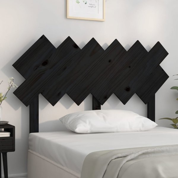 vidaXL Κεφαλάρι κρεβατιού, μαύρο, 122,5x3x80,5 εκ, σκληρό πεύκο