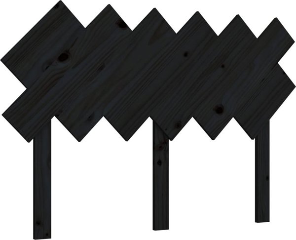 vidaXL Κεφαλάρι κρεβατιού, μαύρο, 122,5x3x80,5 εκ, σκληρό πεύκο