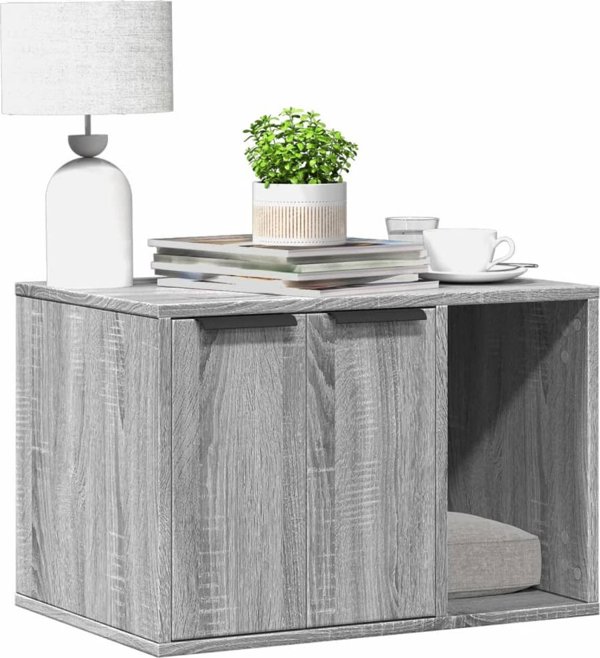 vidaXL Ντουλάπι γατοτουαλέτας γκρι δρυς Sonoma 60x40x40 εκ.