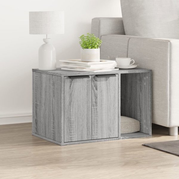 vidaXL Ντουλάπι γατοτουαλέτας γκρι δρυς Sonoma 60x40x40 εκ.