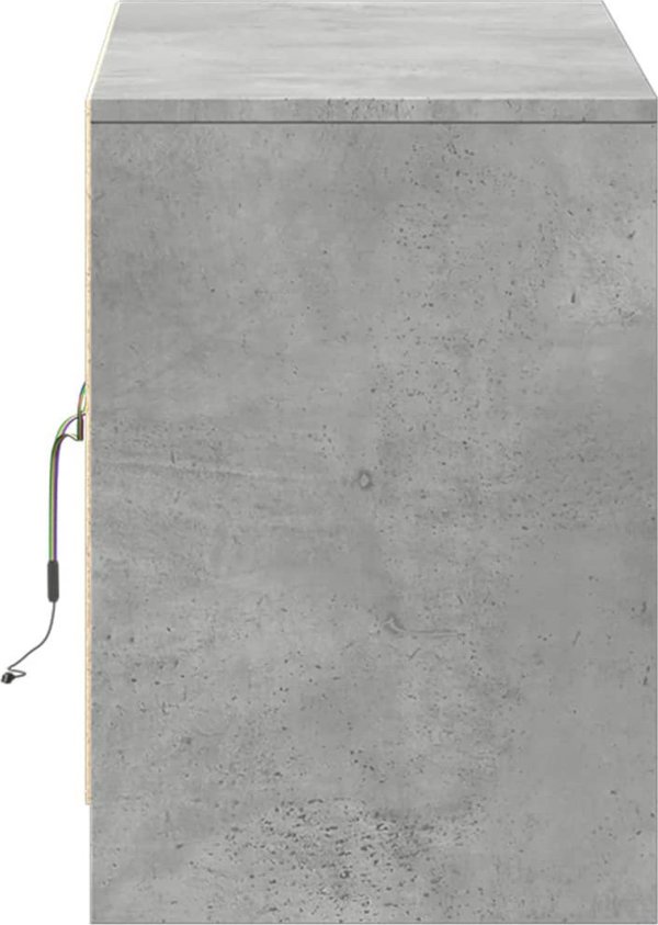 vidaXL Έπιπλο TV με LED, τσιμεντένιο γκρι, 100x34x50 εκ