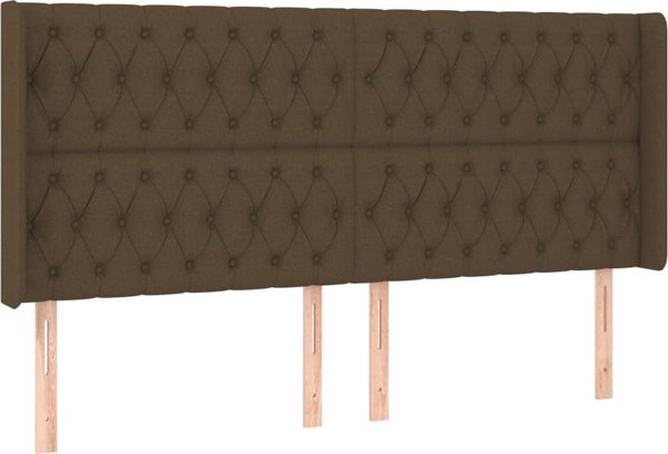 vidaXL Zaglowek uszak, ciemnobrazowy, 183x16x118/128 cm, tkanina