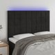vidaXL Κεφαλάρι για κρεβάτι με LED, μαύρο, 144x5x118/128 cm, βελούδο