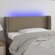 vidaXL Zaglowek do lozkos me LED, taupe, 93x16x78/88 cm, tkana
