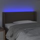 vidaXL Zaglowek do lozkos me LED, taupe, 93x16x78/88 cm, tkana