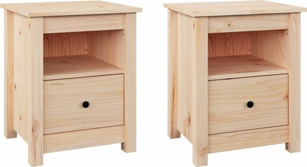 vidaXL vidaXL Szafki nocne, 2 szt., 40x35x49 cm, lite drewno sosnowe