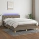 vidaXL Λευκό Κρεβάτι Continental με Στρώμα, Taupe, 140x200 cm, Ύφασμα