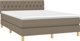 vidaXL Λευκό Κρεβάτι Continental με Στρώμα, Taupe, 140x200 cm, Ύφασμα