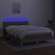 vidaXL Λευκό Κρεβάτι Continental με Στρώμα, Taupe, 140x200 cm, Ύφασμα