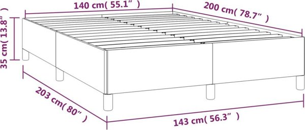 vidaXL Κρεβάτι kontynentalne με στρώμα, ανοιχτό γκρι, ύφασμα, 140x200 εκ.