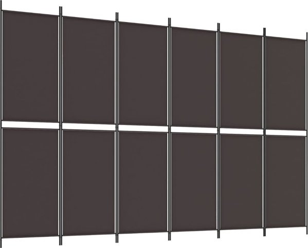 vidaXL Παραβάν 6-panelowy, καφέ, 300x200 cm, ύφασμα