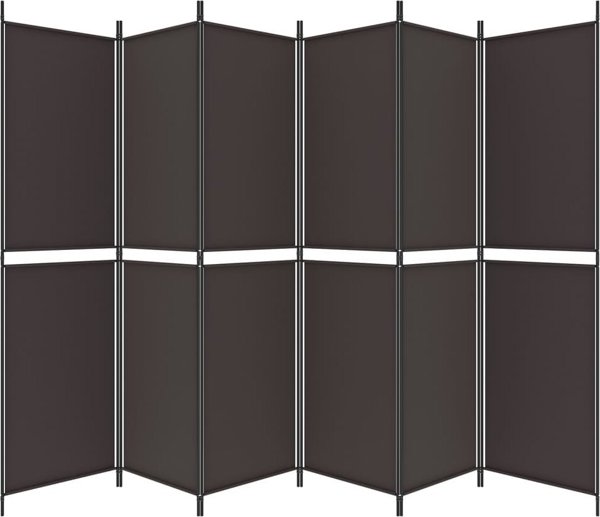 vidaXL Παραβάν 6-panelowy, καφέ, 300x200 cm, ύφασμα