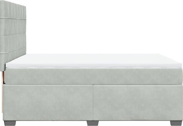 vidaXL Κρεβάτι Continental με στρώμα, ανοιχτό γκρι, 140x190 εκ, βελούδο