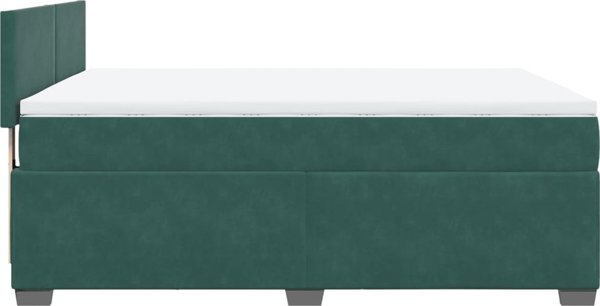vidaXL Κρεβάτι continental με στρώμα, σκούρο πράσινο, 140x200 εκ
