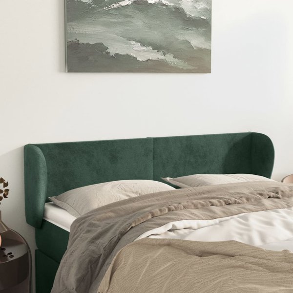vidaXL Zaglozek uszak, ciemnozielony, 147x23x78/88 cm, aksamitny