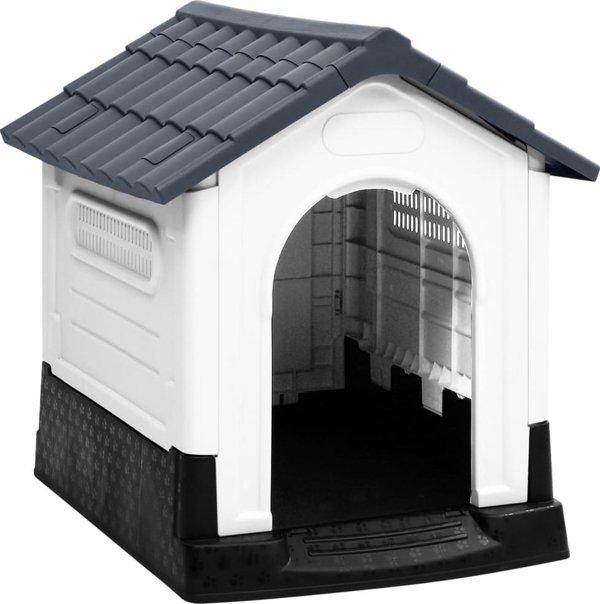 vidaXL vidaXL Buda dla psa, szara, 57x68x66 cm, polipropylen